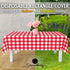 Grandipity 12 Pack Premium Disposable Plastic Picnic Tablecloth - 54" x 108" Red Checkered Gingham Table Cover