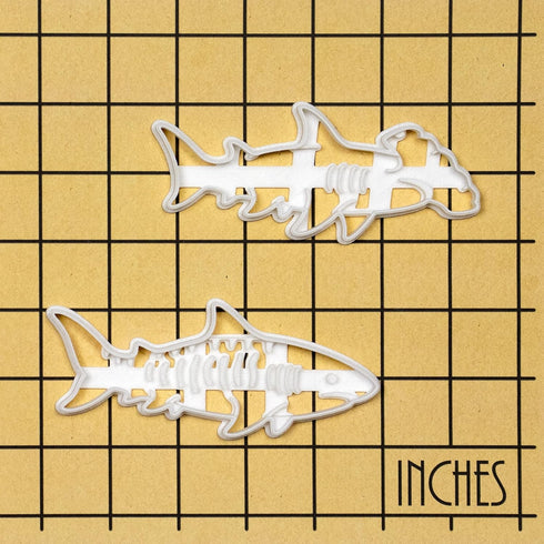 Set of 2 Shark Cookie Cutters, Hammerhead & Tiger Designs, 2 Pieces