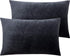 NTBAY 2 Pack Zippered Velvet Pillowcases, Super Soft Cozy Luxury Flannel, 20x30 Inches, Charcoal Grey