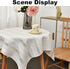 Limalred 24x24 Inch Rustic Striped Embroidery Small Square Tablecloth, Openwork Heavy Weight Linen Wrinkle Resistant