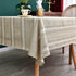 NEWISHER Rustic Farmhouse Embroidered Square Tablecloth Jacquard Striped Table Cloth Linen Texture