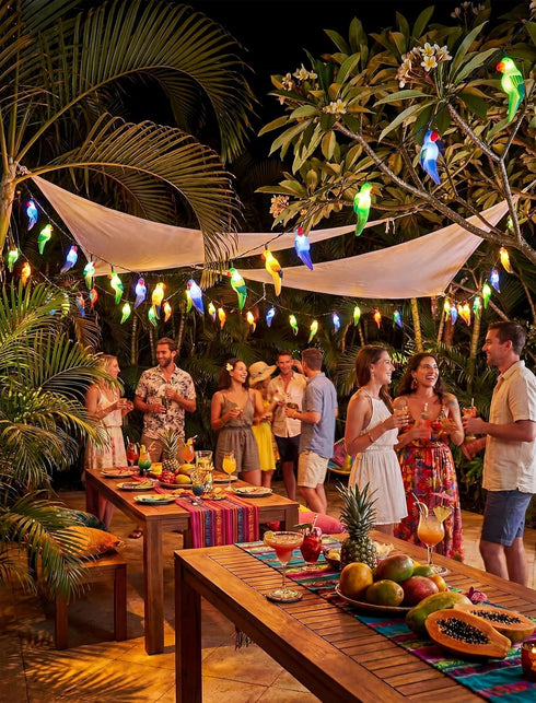 8.5Ft 10 Summer Multicolor Parrot String Lights, Parrot Camping Outdoor Party Lights with LED Multicolor Parrot Lights