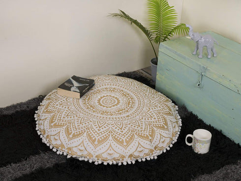 Popular Handicrafts Floor Pillow Cushion Cover - Hippie Mandala Large Round Ombre