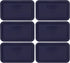 Pyrex 7214-PC 4.8 Cup Dark Blue Rectangle Plastic Food Storage Lid - 6 Pack, Made in the USA