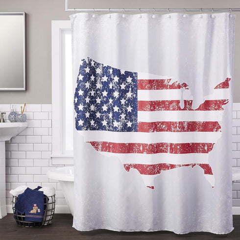 SKL Home Patriotic 4th of July American Pride Shower Curtain, 70" x 72", Multi-Color