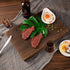 Set 7 Yangbaga Rustic Wooden Serving Trays with Handle - of Rectangular Platters for Entertaining, Breakfast, Coffee