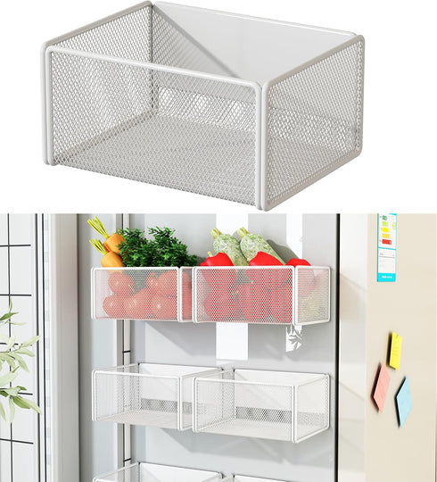 Magnetic Basket Organizer Holder for Fridge, Magnetic Storage Bin Box for Refrigerator, Whiteboard Classroom