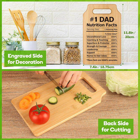 Father's Day Gifts For Dad, Gifts for Dad, Dad Gifts from Son Daughter, Best Dad Ever Gift For Father, Best Dad Birthday Gift, Christmas Gifts for Who Wants Nothing, Dad Nutrition Facts Cutting Board