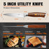 TUO Utility Knife, Small Kitchen Knife, 5 inch Paring Knife, High Carbon German Stainless Steel Cutlery