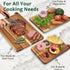 3 Pack Set, Cutting Board Acacia Wood Cutting Boards for Kitchen, Chopping Board with Deep Juice Grooves & Built