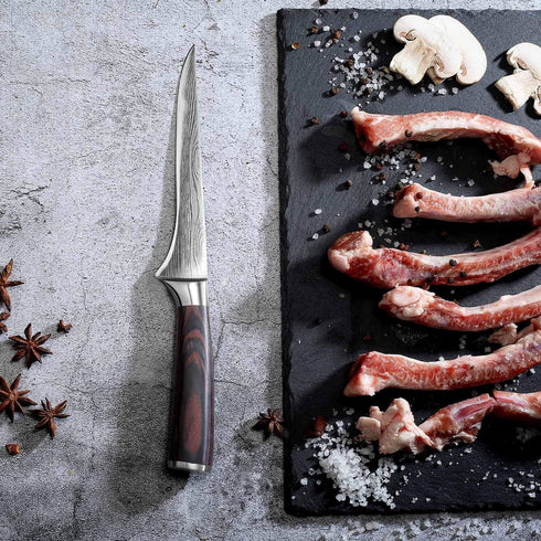 PAUDIN Boning Knife 6 Inch, Super Sharp Fillet Knife, German High Carbon Stainless Steel, Pakkawood Handle with Gift Box