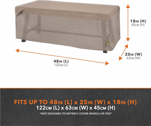 48" 25" 18" Modern Leisure Garrison Patio Ottoman/Coffee Table/Fire Pit Cover - Water-Resistant Fabric - Heavy-Duty