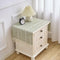 Small Bedside Tablecloth Nightstand Cover Cloth with Tassels Rustic Farmhouse End Table
