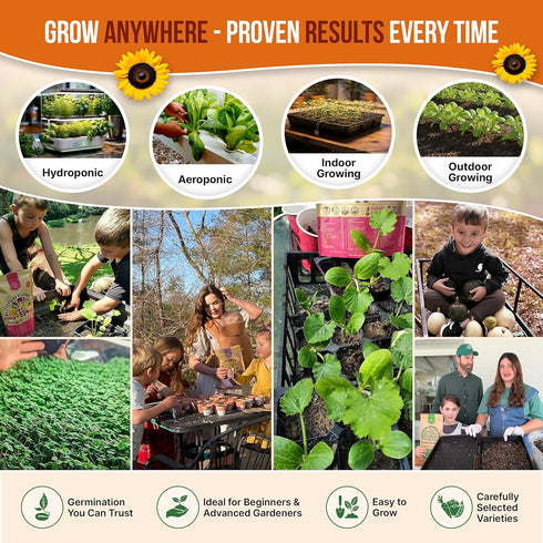 25 Summer Pack 1,870+ Vegetable & Fruit Seeds Variety - Non-GMO Heirloom Veggie & Fruits Seeds for Outdoors and Indoor
