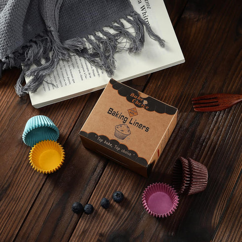 Non-Stick 400 pcs Mini Cupcake Liners for Baking, Natural Parchment Mini Muffin Liners, Food Grade, Greaseproof