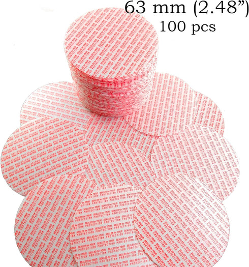 Pressure Sensitive Torque Activated Seals Cap Liners - 63 mm (2.48") - 100 PCS for Glass & Plastic Bottles