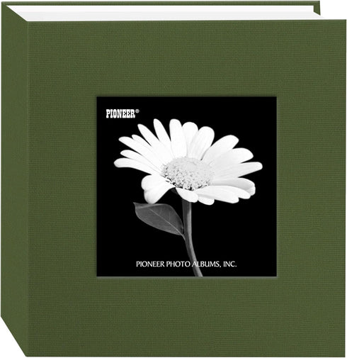 Pioneer Fabric Frame Cover Photo Album, Herbal Green, 100 Pocket