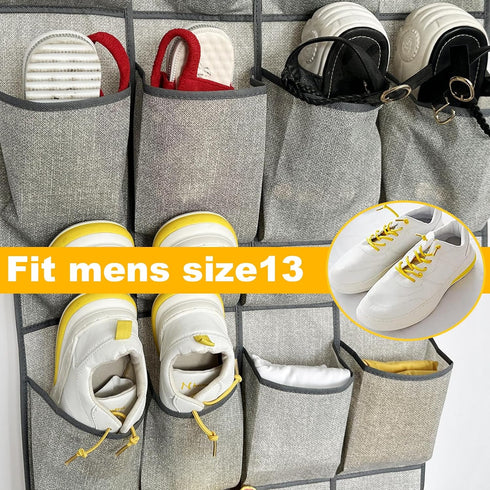 2 Pack 48 Closet homyfort Over the Door Shoe Organizer, Hanging Shoe Rack Storage Holder with Large Pockets for Door