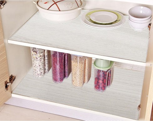 Shelf Liners for Kitchen Cabinets - 10 Inch Wide X 20 Ft Non Adhesive Clear Waterproof Liner for Pantry
