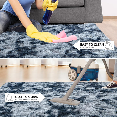 Tepook Soft Fluffy Rugs for Bedroom, 4x6 Area Rug for Living Room, Plush Throw Rug with Non-Slip Bottom