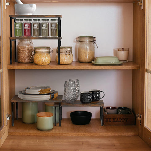 Simple Houseware Expandable Counter Shelf, Rustic Brown by Simple Houseware