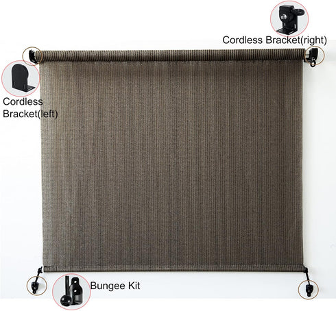 Crodless Bracket, Universal Replacement Installation Accessories for Indoor/Outdoor Sunshade and Roller Blinds, Black