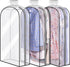 MISSLO 10" Gusseted All Clear Garment Bags, 40" Suit Bags for Closet Storage, 3 Packs for Hanging Clothes