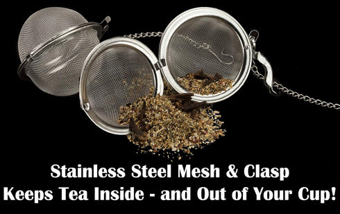 Premium Stainless Steel Tea Ball Infuser 2 Pack by Avant Grub, Ideal for Loose Leaf Teas
