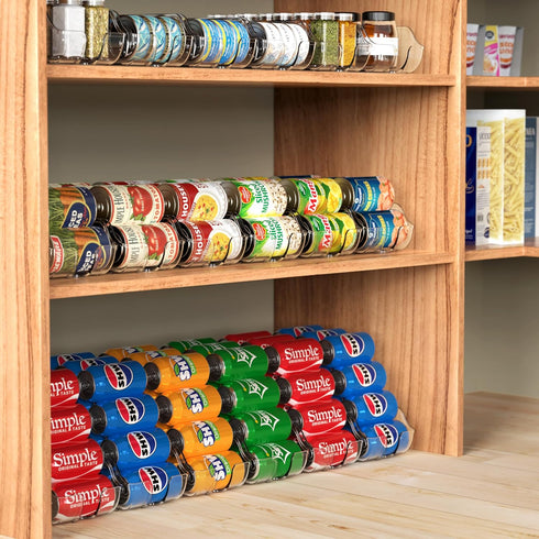 Set 2 Simple Houseware Soda Can Organizer and Dispenser for Refrigerator / Pantry, Clear