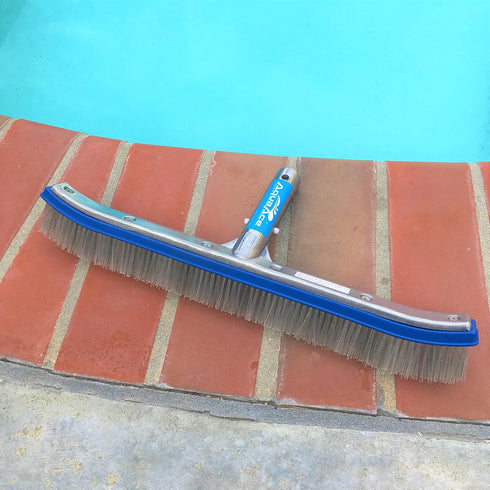 Premium Combo Nylon and Stainless Steel Wire Bristle Pool Brush, Mixed Bristles for Extra Scrubbing Power, Three Extra
