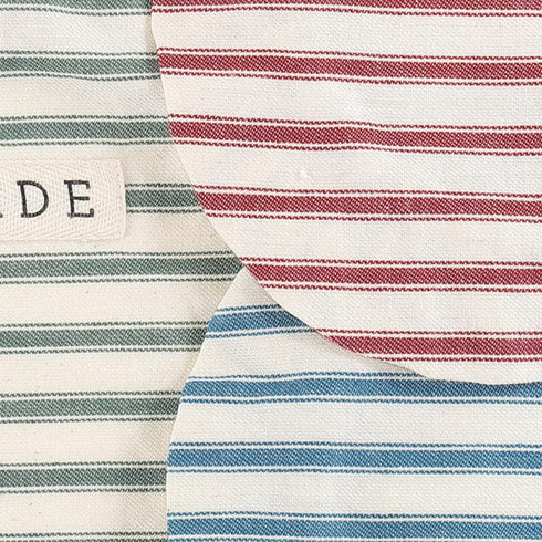 DEMDACO Homemade Striped Cotton Linen Fabric Plate Serving Dish Covers, Set of 3, 11 x 11