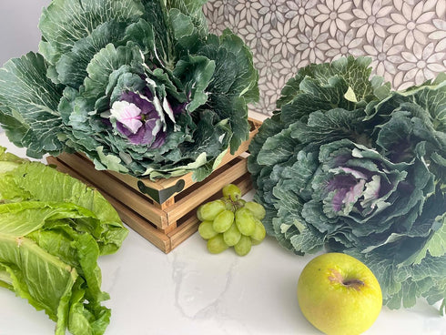 Admired By Nature Faux Cabbage Artificial Vegetables, Realistic Fake Food Plant Props for Home & Kitchen Decoration,