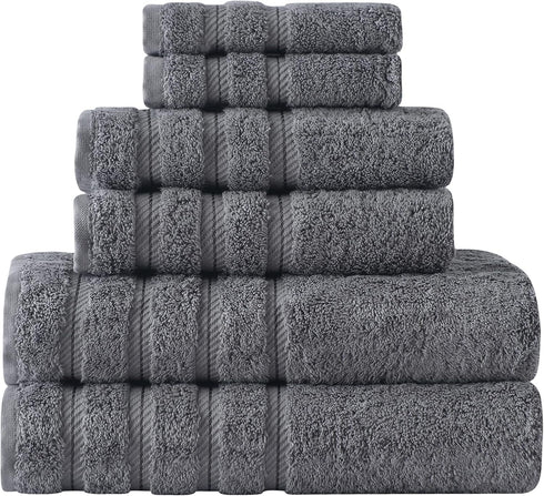 6 Set, 100% 2 2 2 Classic Turkish Towels CTT - Luxury Piece Towel USA Cotton, Quick Drying, Highly Absorbent & Comfy