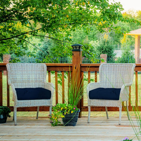 Set 2 4 Inch 21"X21" 2 Pack Giantex of Tufted Patio Cushions, Thick Outdoor Chair Pads, Waterproof and High Elasticity