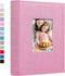 Vienrose Photo Album 4x6, 300 Photos Linen Frame Cover with Memo Areas, Large Capacity Slip-in Pictures Book, Pink
