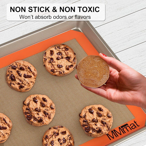 Silicone Baking Mat - Best German Silicone - Non Slip Silicone Baking Sheet, Non Stick Reusable Silicone Mats For Baking, Oven Liner, Counter Mat, Half Sheet Baking Mat for Oven by MMMAT