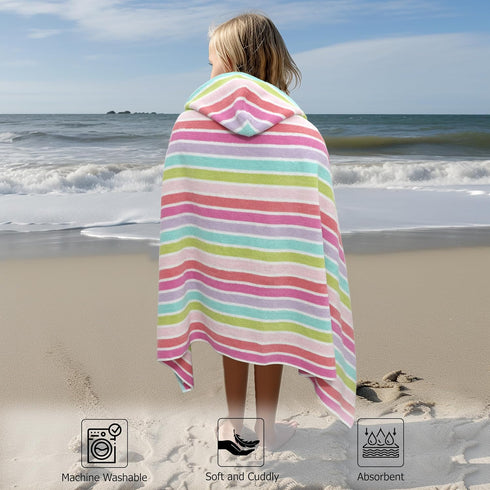 ORIGINAL KIDS 100% 30x60- Hooded Bath Towel Wrap - Cotton Terry Large Oversized Hooded Kids Towel - Toddler Shower Pool