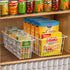 iPEGTOP Wire Storage Freezer Baskets, Set of 6 Large 15.4" White Organizer Storage Bins with Handles for Kitchen,