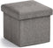 Ornavo Home Small Storage Ottoman Foldable Collapsible Cube Square Linen Ottoman Foot
