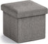 Ornavo Home Small Storage Ottoman Foldable Collapsible Cube Square Linen Ottoman Foot