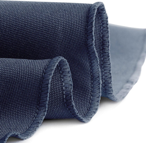 Gee Di Moda 120 Inch Navy Blue Round Tablecloth for 60 to 96 Inch Tables - Heavy Duty Washable Fabric for Buffet,