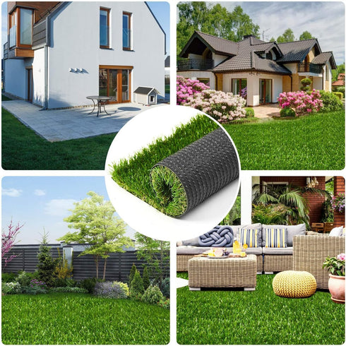 3' 5' 1.38" AYOHA Artificial Turf x Realistic Synthetic Grass, Pile Height, Fake Lawn, Landscape for Pets Area, Play
