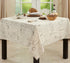 SARO LIFESTYLE Natural Vintage Script Print Design Tablecloth, 55" x 55"