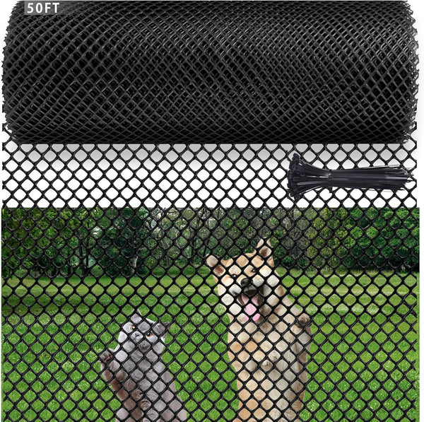 DBHXXMB-HH Plastic Pet & Garden Fence - Black 15.7in X 50ft Roll Multi-Use