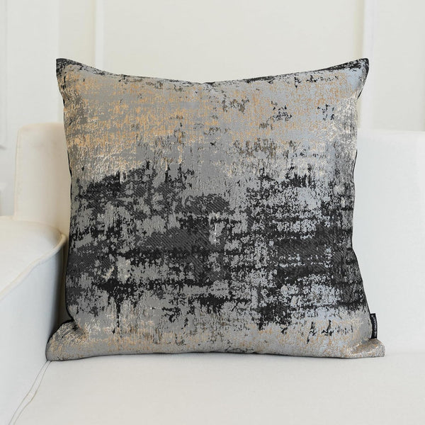 THE-TINOART Sparkling Gold and Grey Modern Throw Pillow Covers 18x18, Luxury Jacquard Pillow