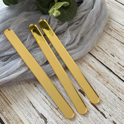 20 Pcs Acrylic Popsicle Sticks for Cakesicle Ice Creamsicle Candy Apple (Mirror Gold)