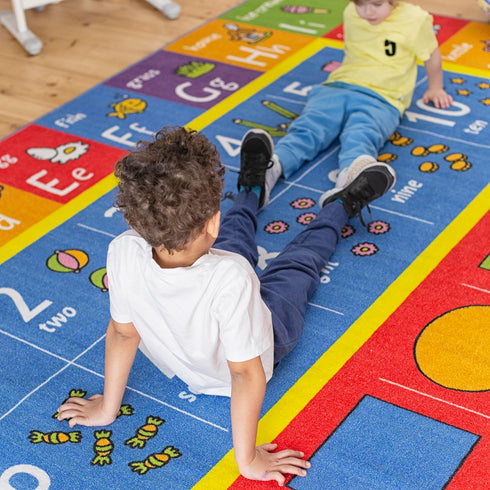 3x5' KC Cubs: Educational Rug: ABC Alphabet, Numbers & Shapes - Playmat - Interactive Play, Activity Area Carpet