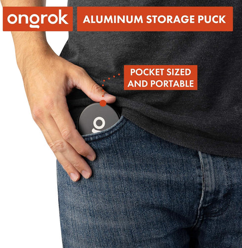 ONGROK Storage Puck - Black, Perfect Size Case to Store in Your Pocket, Airtight