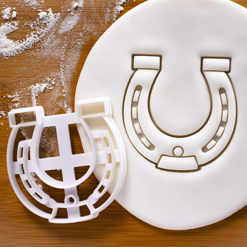 Set of 2 Jockey Cookie Cutters, Designs: Jockey and Horse Shoe, 2 Pieces - Bakerlogy
