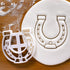 Set of 2 Jockey Cookie Cutters, Designs: Jockey and Horse Shoe, 2 Pieces - Bakerlogy